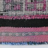 Pink Green Modern Oushak Runner Rug, 89x354Cm