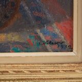 Small bouquet of flowers on entablature-signed J. Nebesov-dated 1935