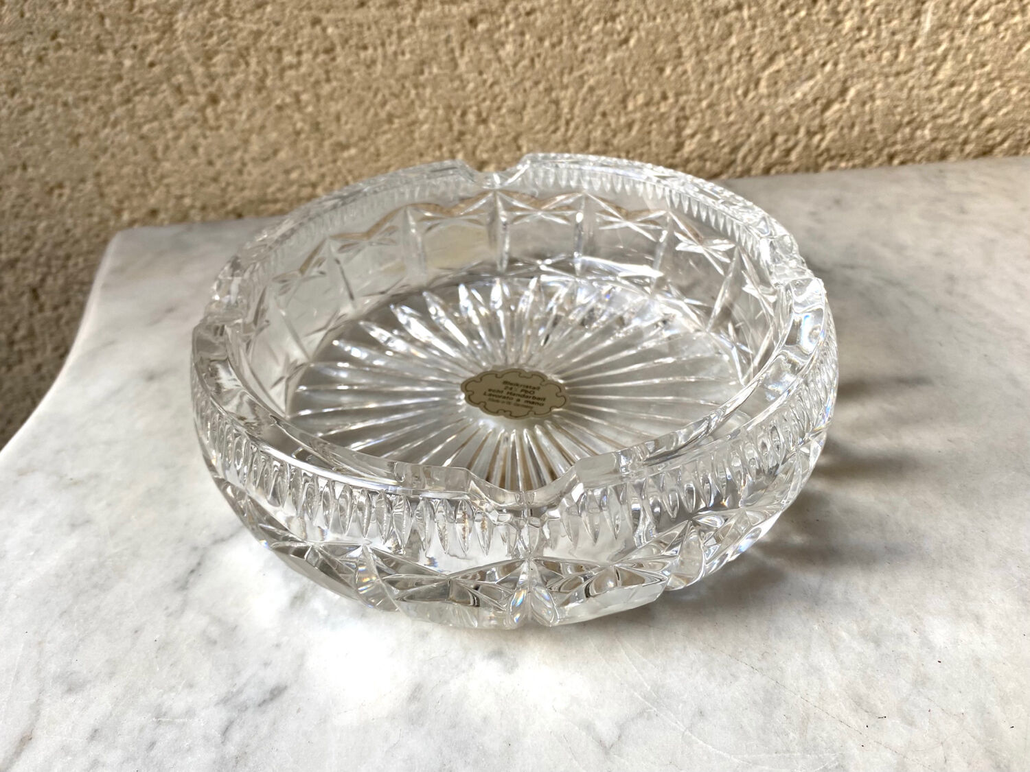 Bohemian crystal ashtray Bleikristall West Germany 60s