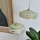 Suspension in green granite glass with gold edging - 4 copies in stock