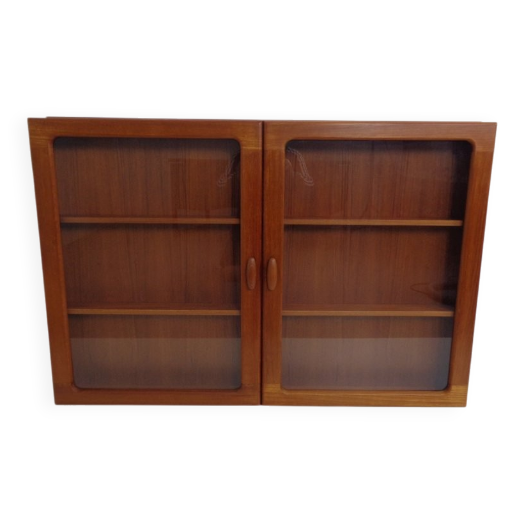 Wall cabinet with glass doors from Dyrlund, Denmark, 1970s.