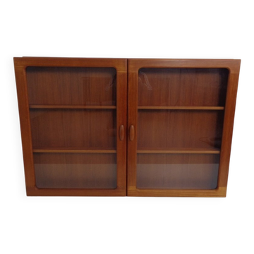 Wall cabinet with glass doors from Dyrlund, Denmark, 1970s.