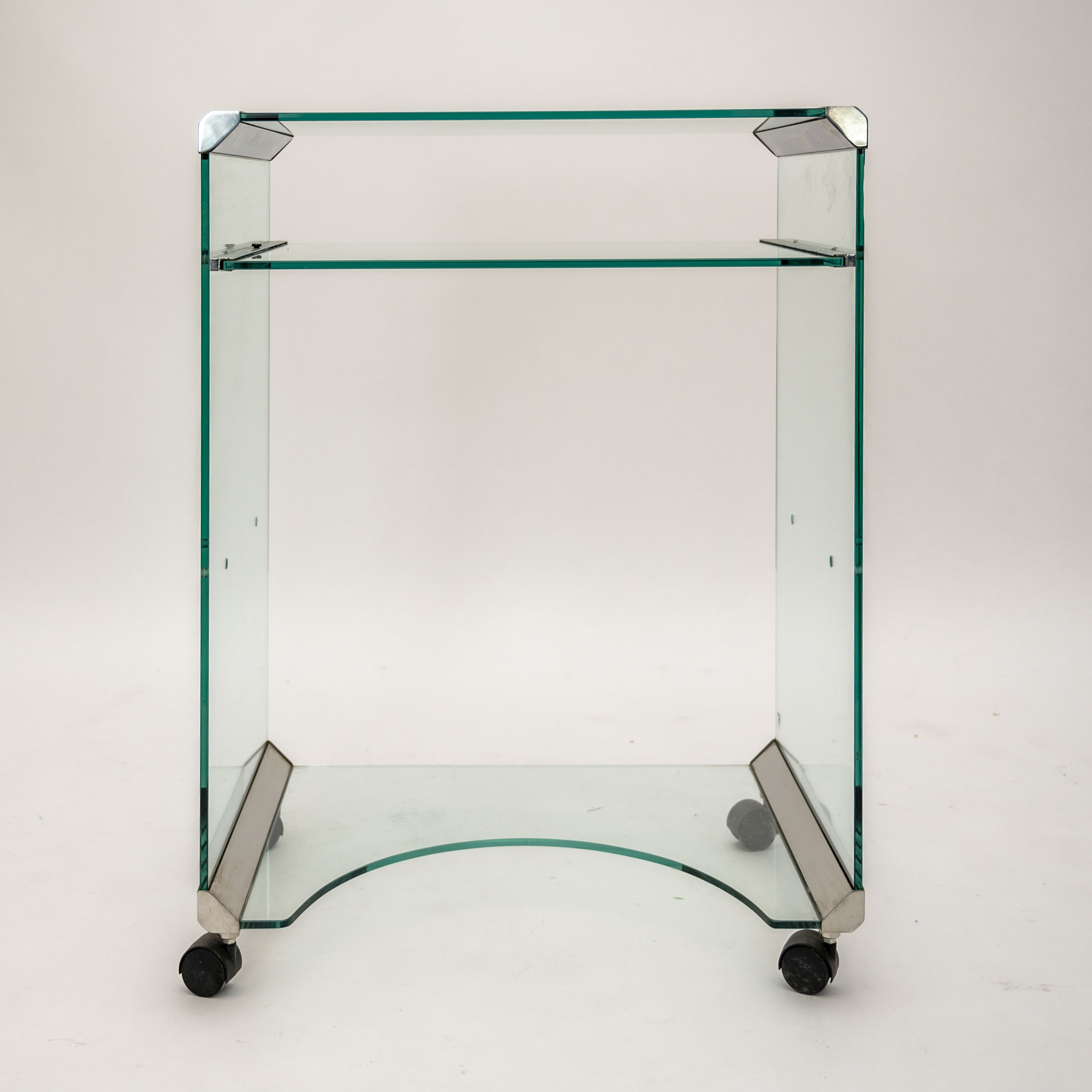 Bureau d'appoint en verre Galotti & Radice Italie 1980