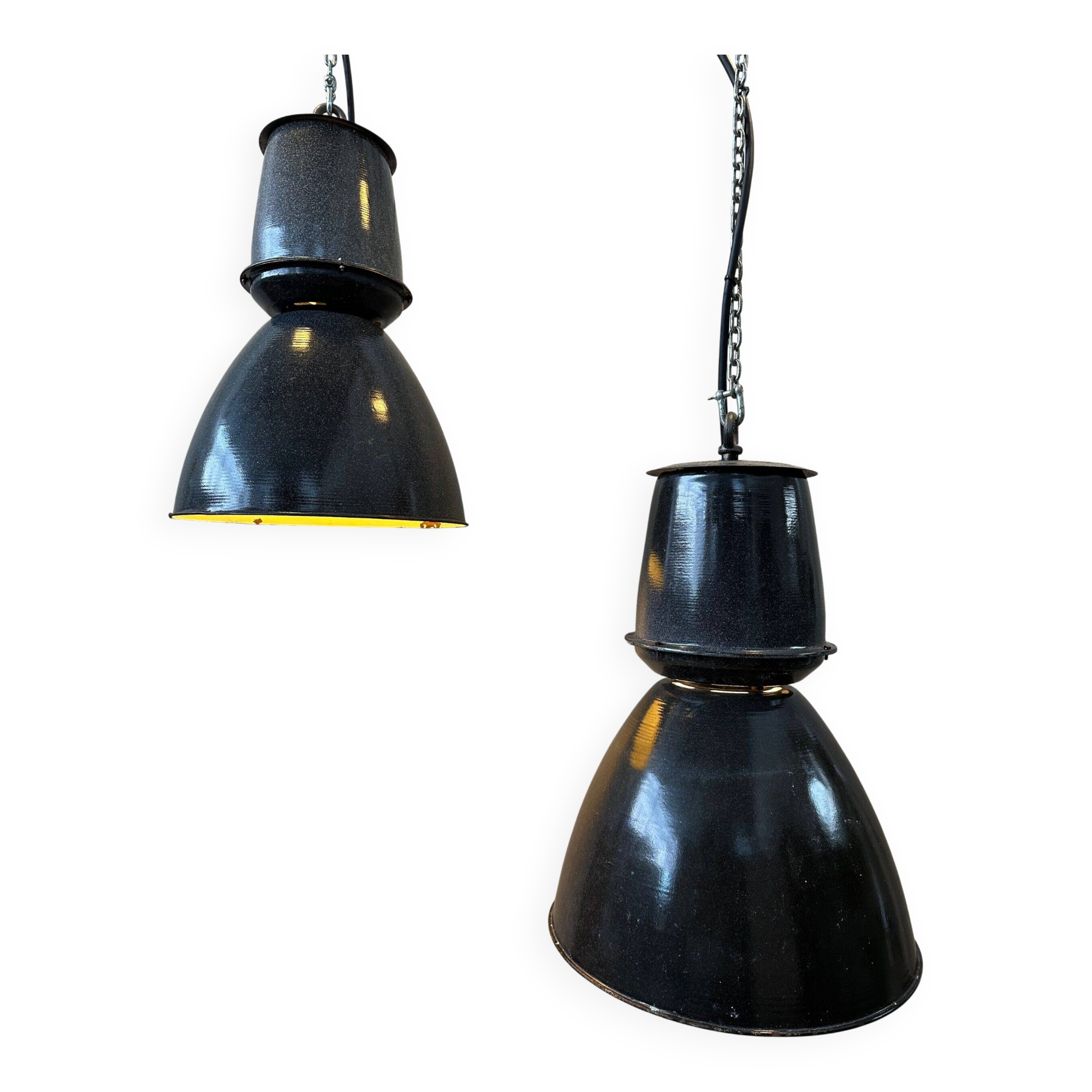2x lampes industrielles XXL – émaillées