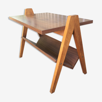 Table basse scandinave pieds compas 1970