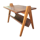 Table basse scandinave pieds compas 1970