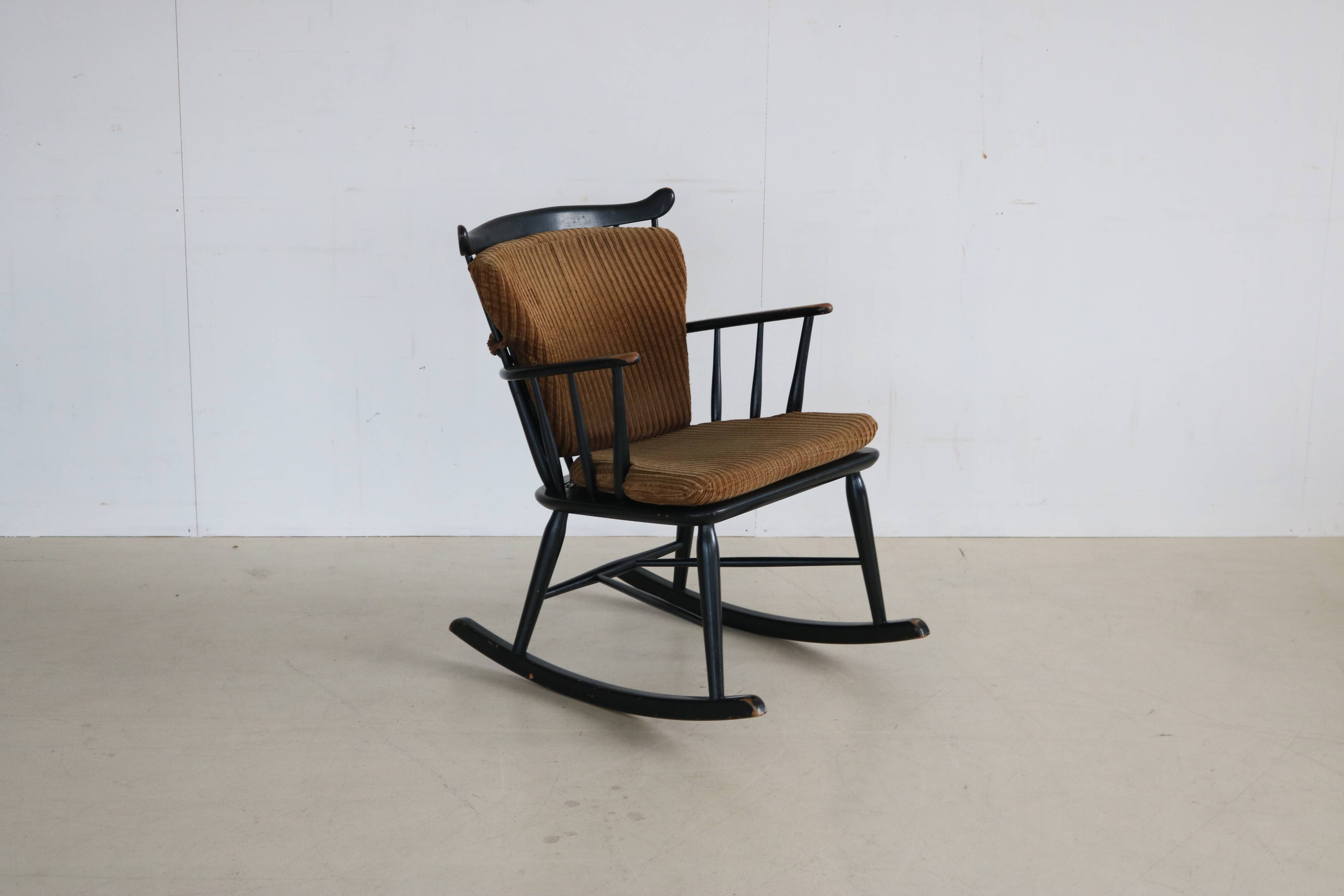 Vintage wooden rocking chair by Farstrup