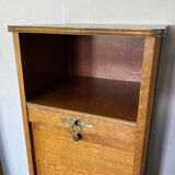 Vintage wooden curtain column storage unit