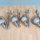 Lot de 4 lampes industrielle Jieldé en acier brossé, 3 bras