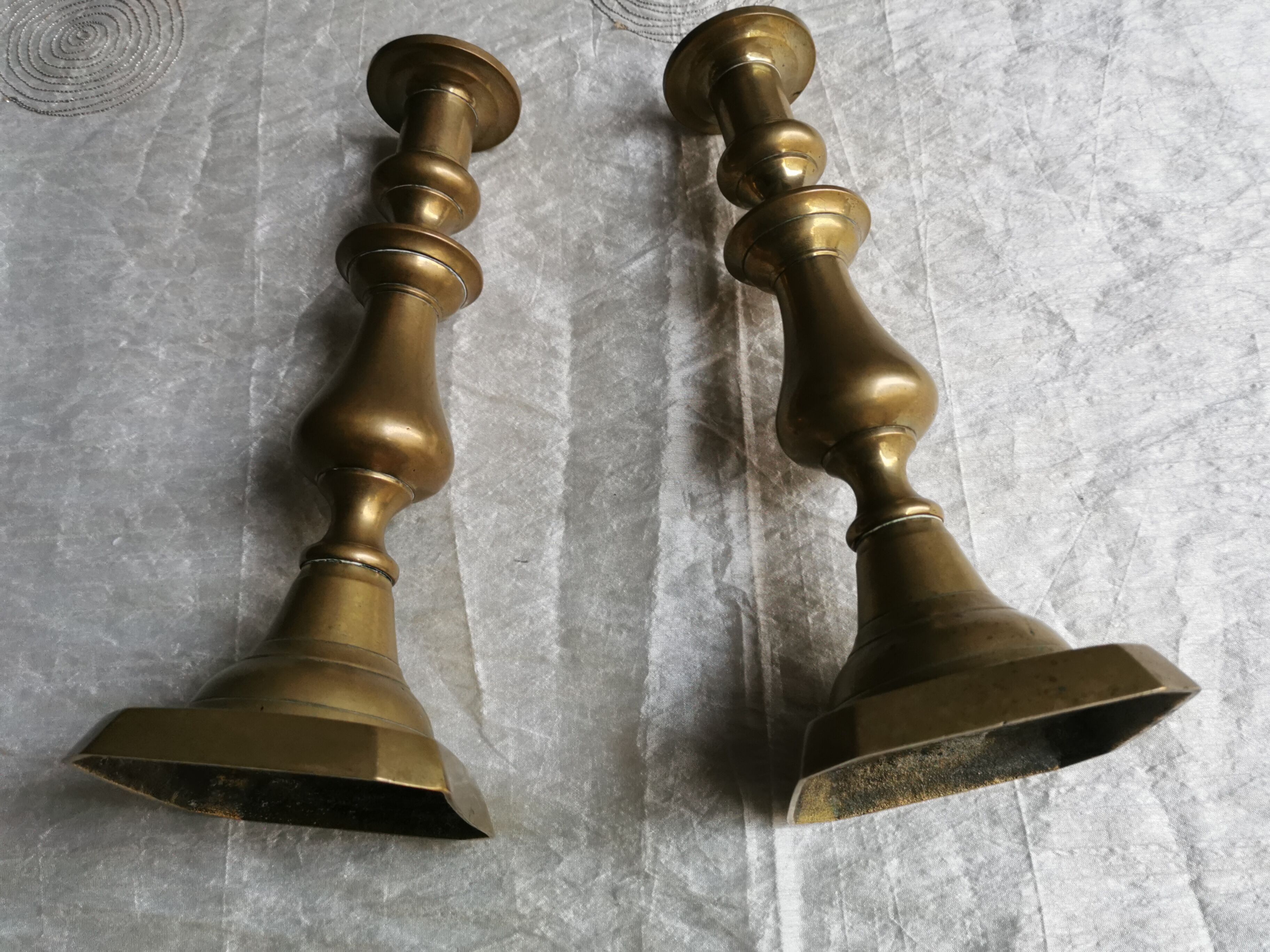 Pair of brass candlesticks