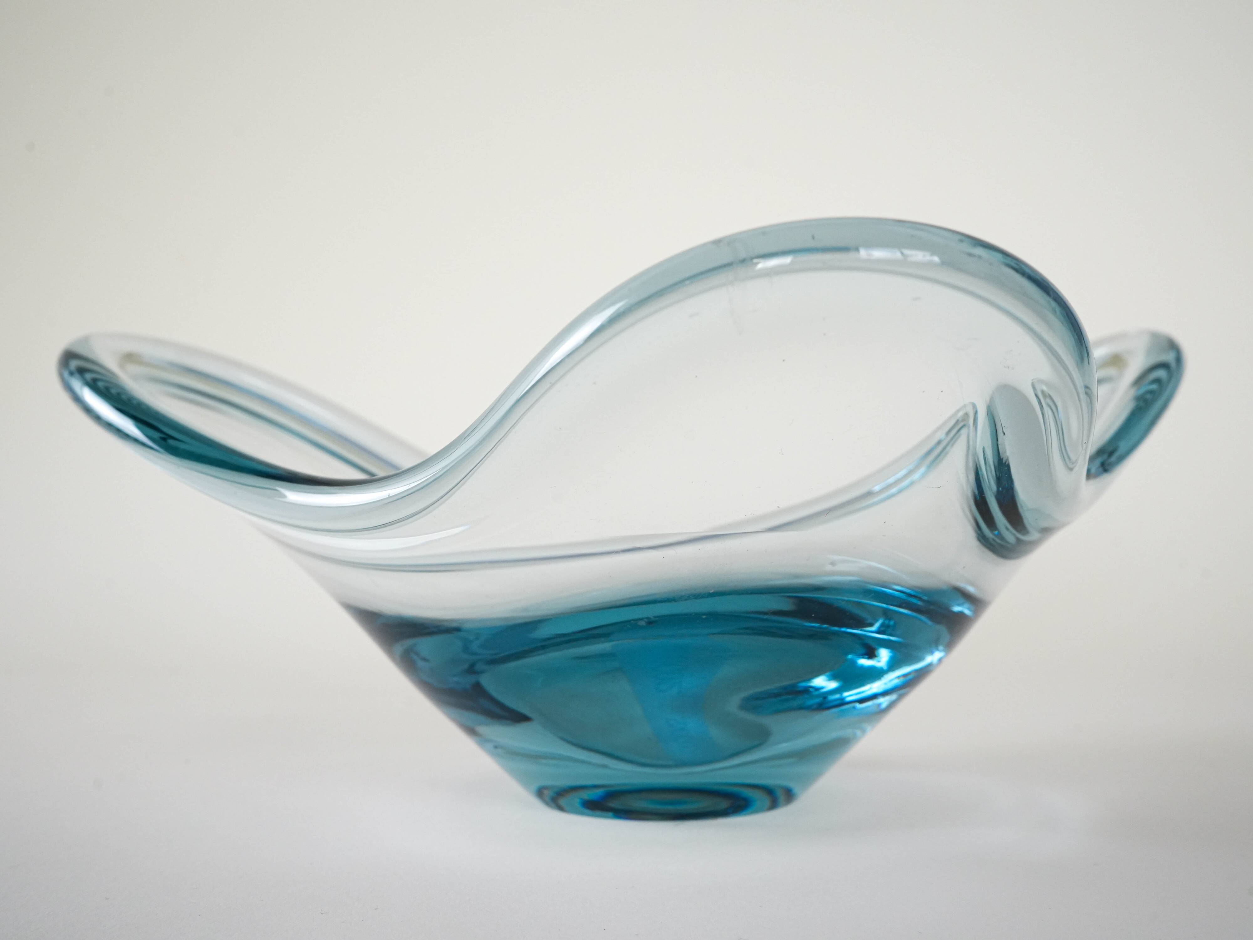 Glass platter, Danish design, 1960s, manufacturer: Holmegaard