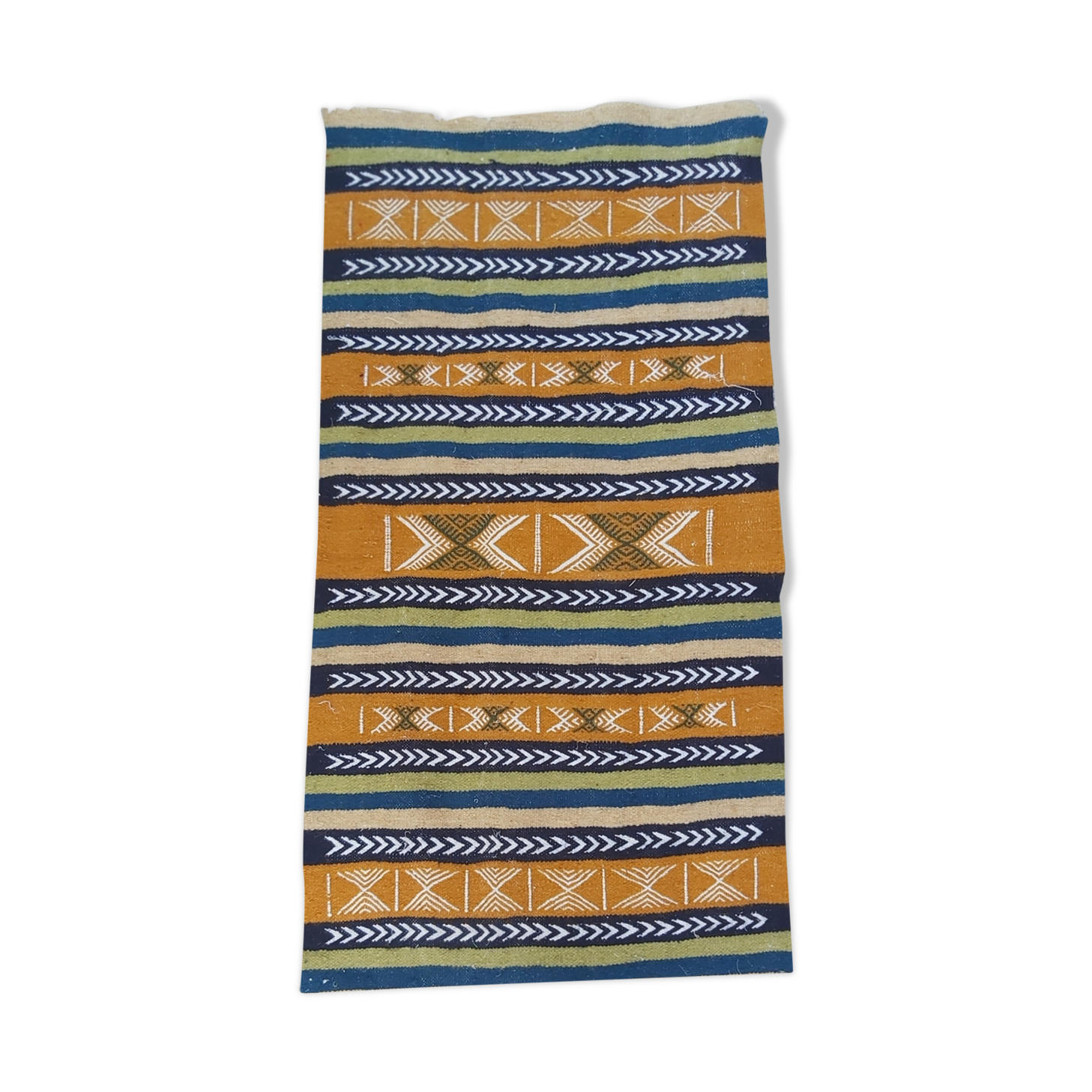 Handmade multi-colored kilim rug in pure wool 105x55 cm