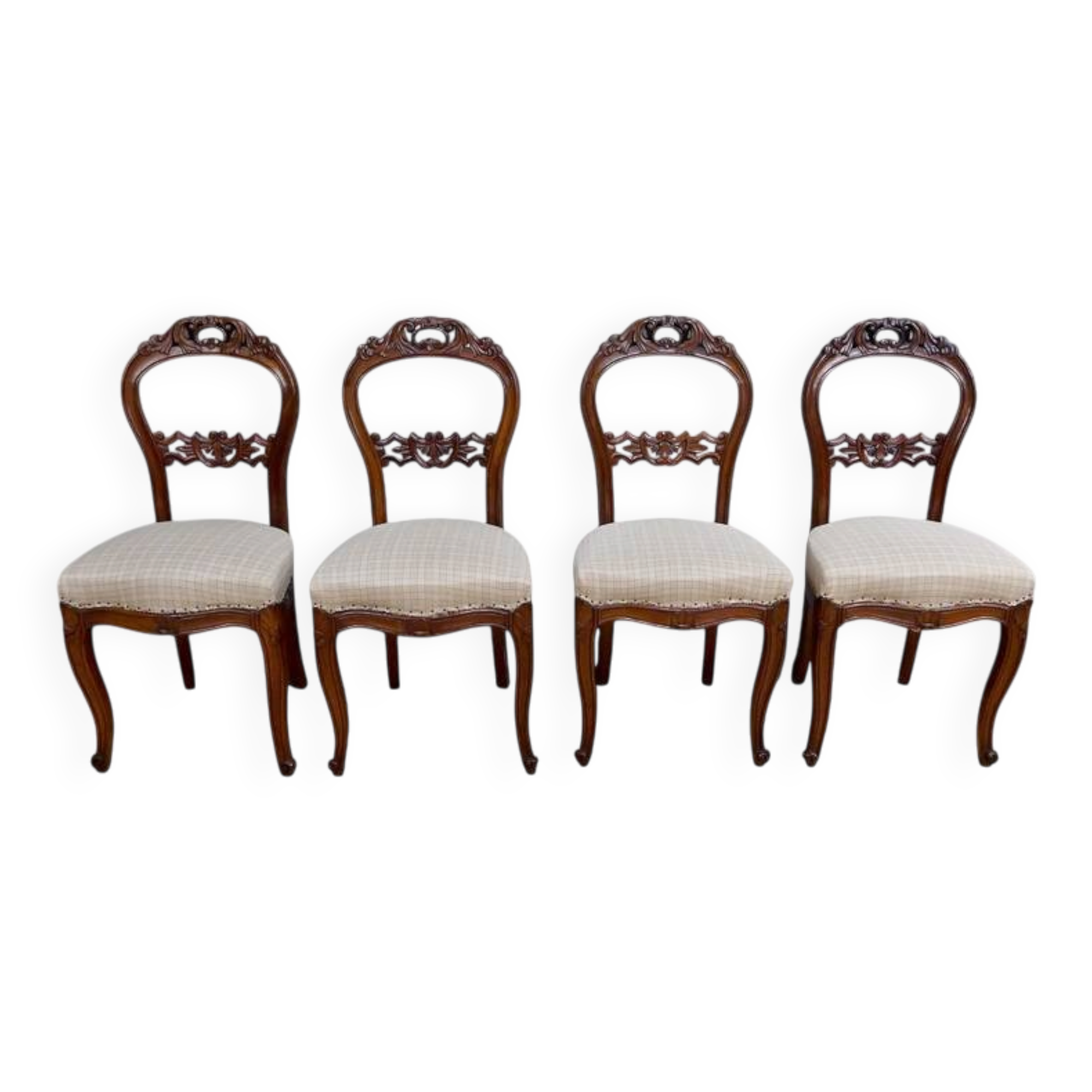 Set of 4 mahogany chairs, Napoléon III period - second half of the 19th century.