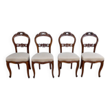 Set of 4 mahogany chairs, Napoléon III period - second half of the 19th century.
