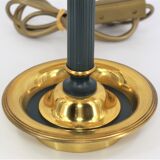 Empire style bronze hot water bottle lamp three lights and lacquered lampshade Lucien Gau