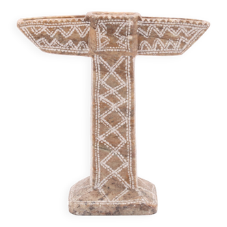 Bougeoir Marocain en pierre beige, années 70