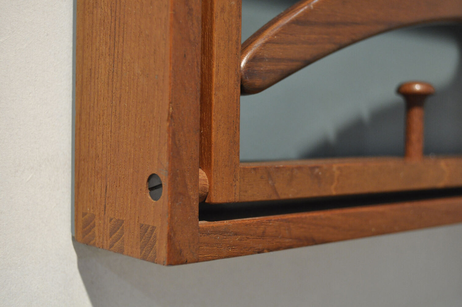 Teak coat rack by Adam Hoff & Poul Ostergaard for Virum, 1950s