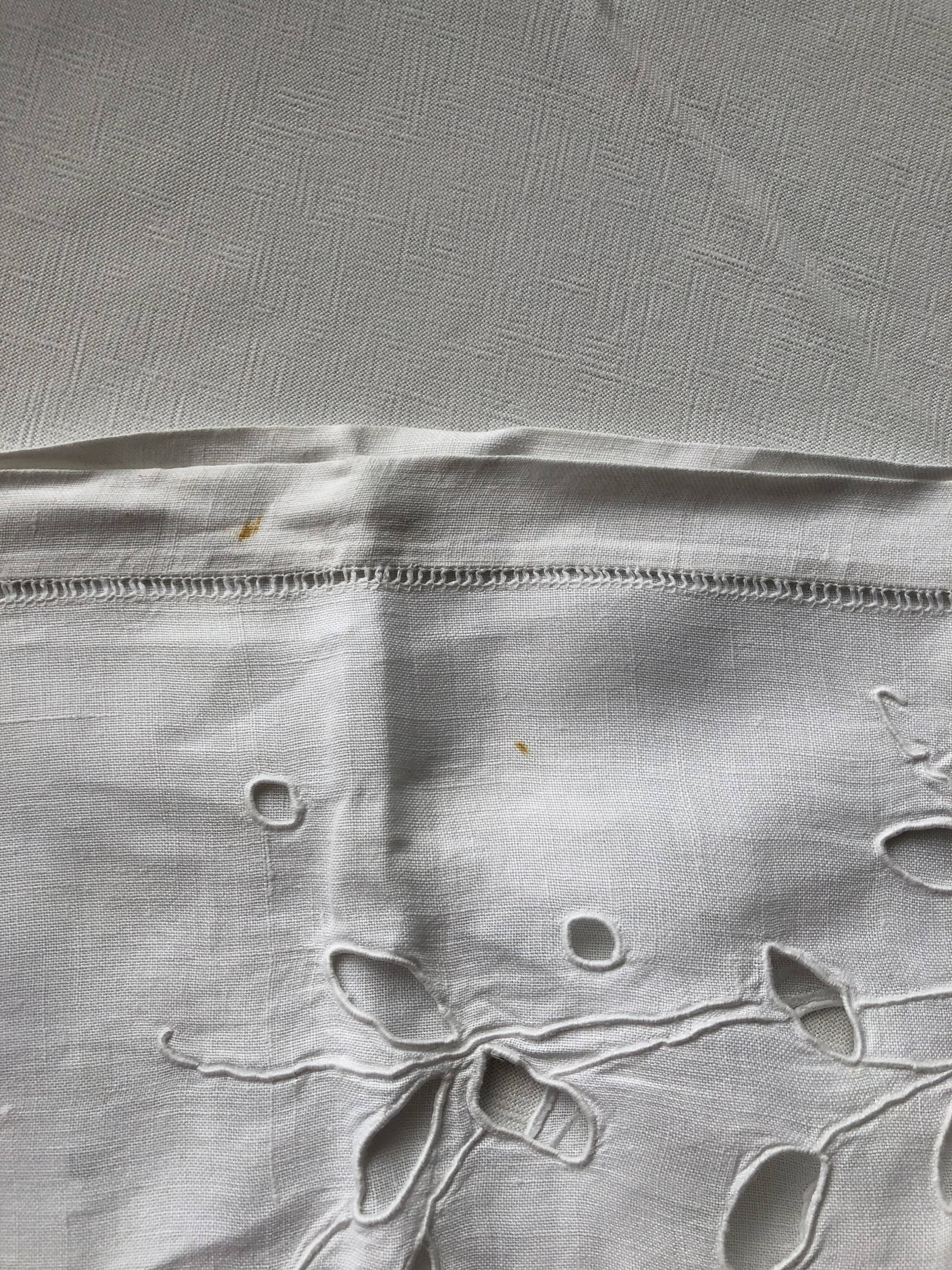 Embroidered linen tablecloth