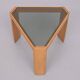 Porada Arredi Beechwood Smoked Glass side tables 1970s Italy