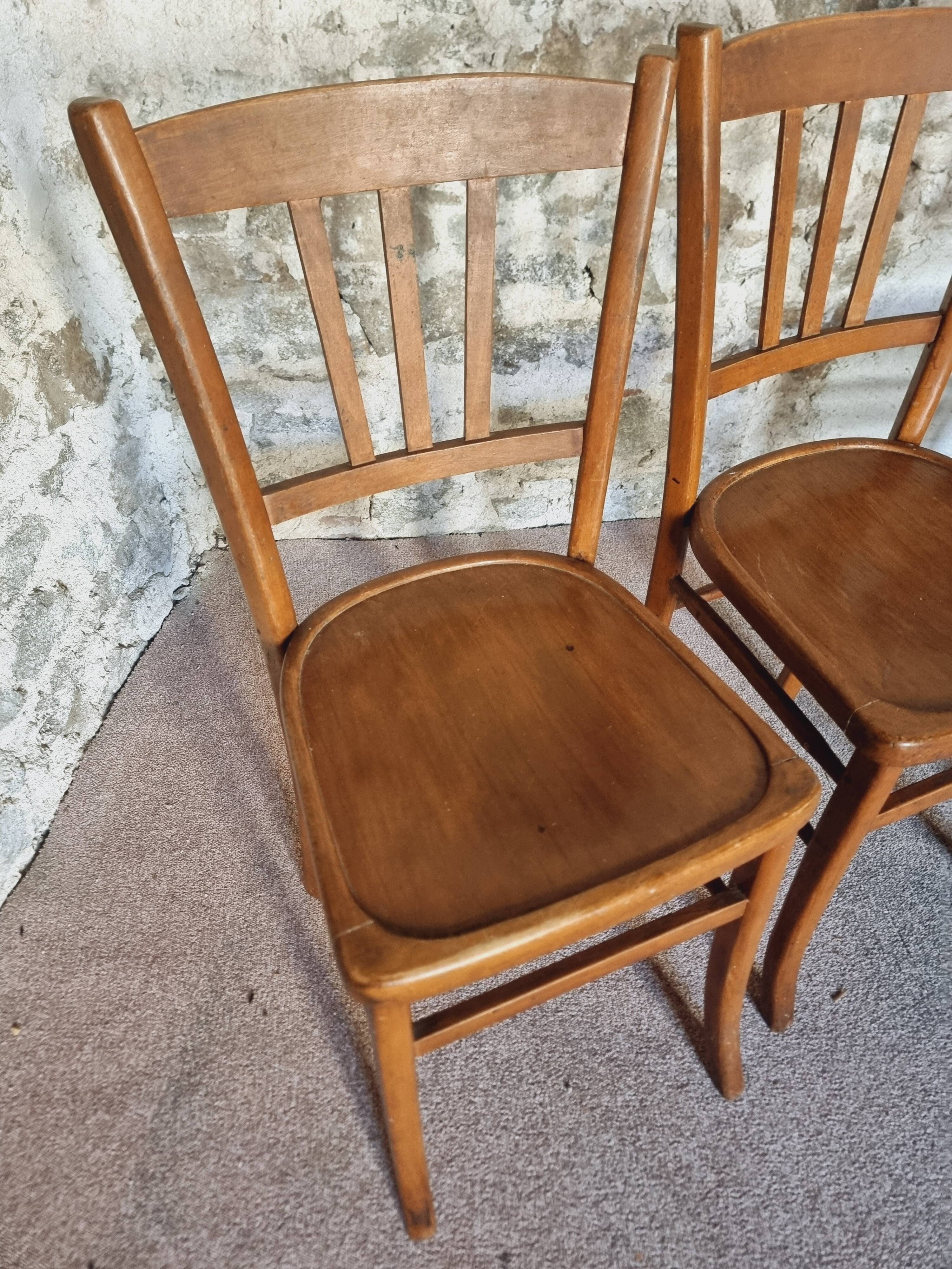 Set of 4 vintage Luterma beech bistro chairs – 1950s