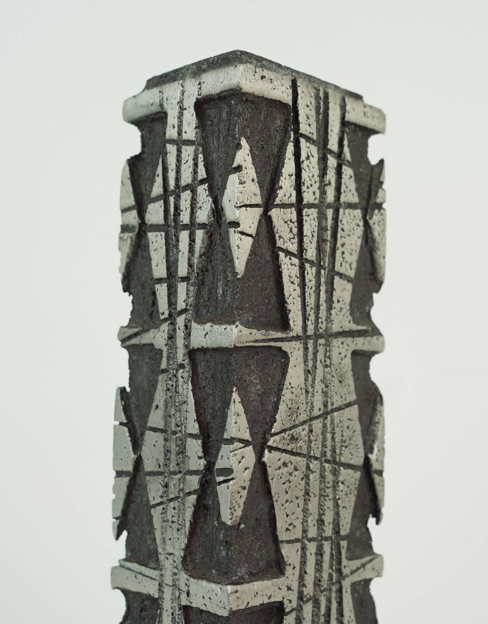 rare brutalist mid century VASE made of cast aluminum casper studioguss 70s