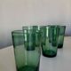 Set de 6 verres gobelets soufflés verts romarin 1960