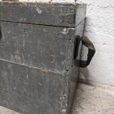 Tabouret caisse à outils en bois
