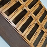 English Haberdashery Shop Cabinet with Glass Fronted Drawers, Circa 1930s