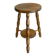 Tabouret vintage en bois tourné avec tablette basse