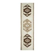 1970s Vintage Turkish Hand-Knotted Wool Cotton Beige Runner Rug 96x343
