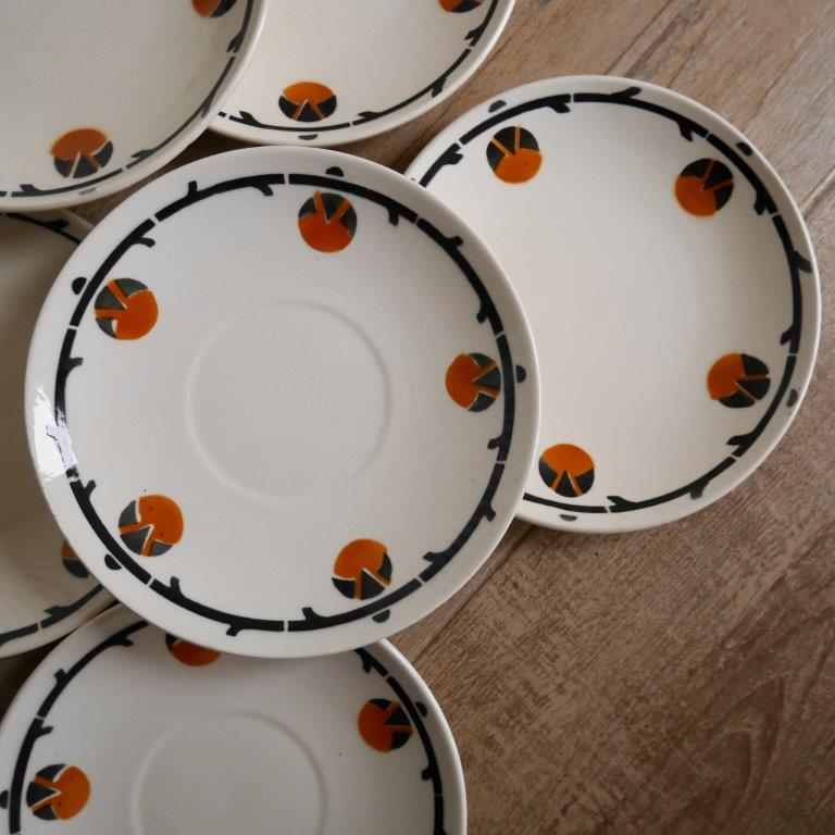 Set of 8 dessert plates Barcarolle, from Badonviller