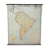 Czechoslovak Vintage school maps of South America, 1960