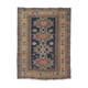 Handwoven blue ground persian rug with bird-like figures