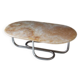 Space Age chrome and onyx coffee table