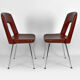 Pair of chairs in chrome and skaï, circa 1960
