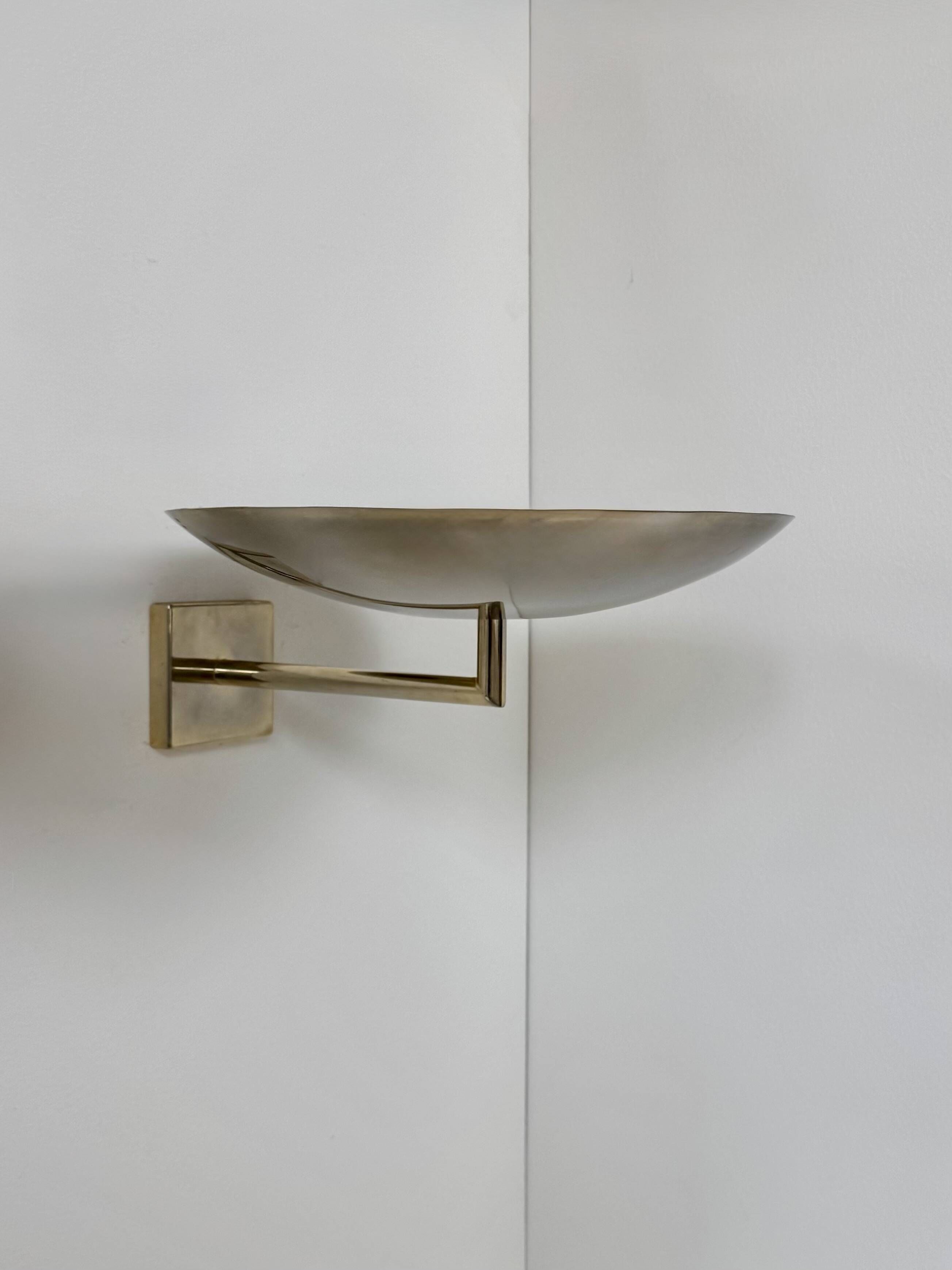 Pair of vintage wall lights, chrome metal, France, 1970.