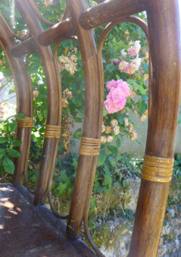 Vintage rattan library