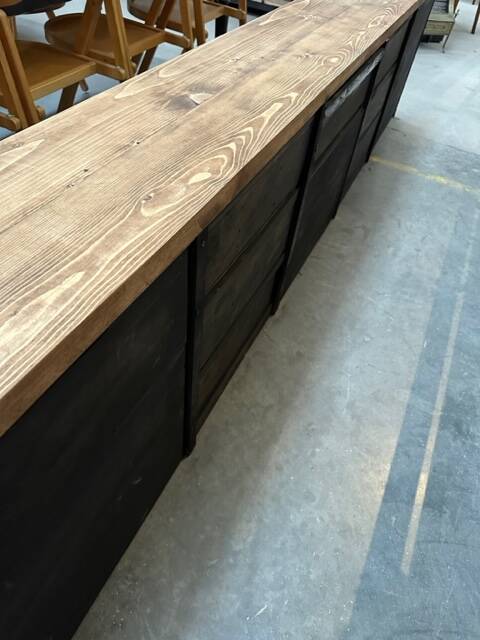 Old piece of furniture transformed into a TV stand