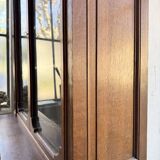 Old XL Napoleonic oak glass bookcase, 19th century