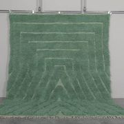 Traditional handwoven Berber rug in green, size 1.5/3.5 m.