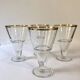 4 glass dessert bowls with gold rims, La Rochère, France