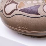 Beige Ceramic Vase by Cianciolo Noma Messina, 1960s Mid-Century Signed Italian Studio Vase