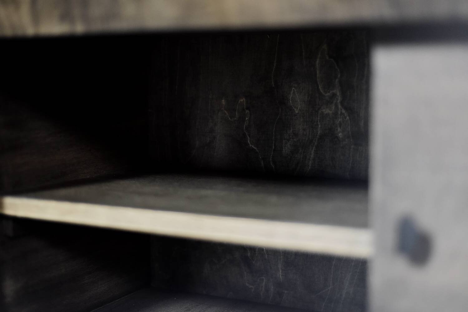 Scandinavian buffet in ash with matte metal handles, Mid-Century Modern style, 1960s.