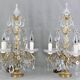 Pair girandoles chandelier bronze & crystal louis XV style