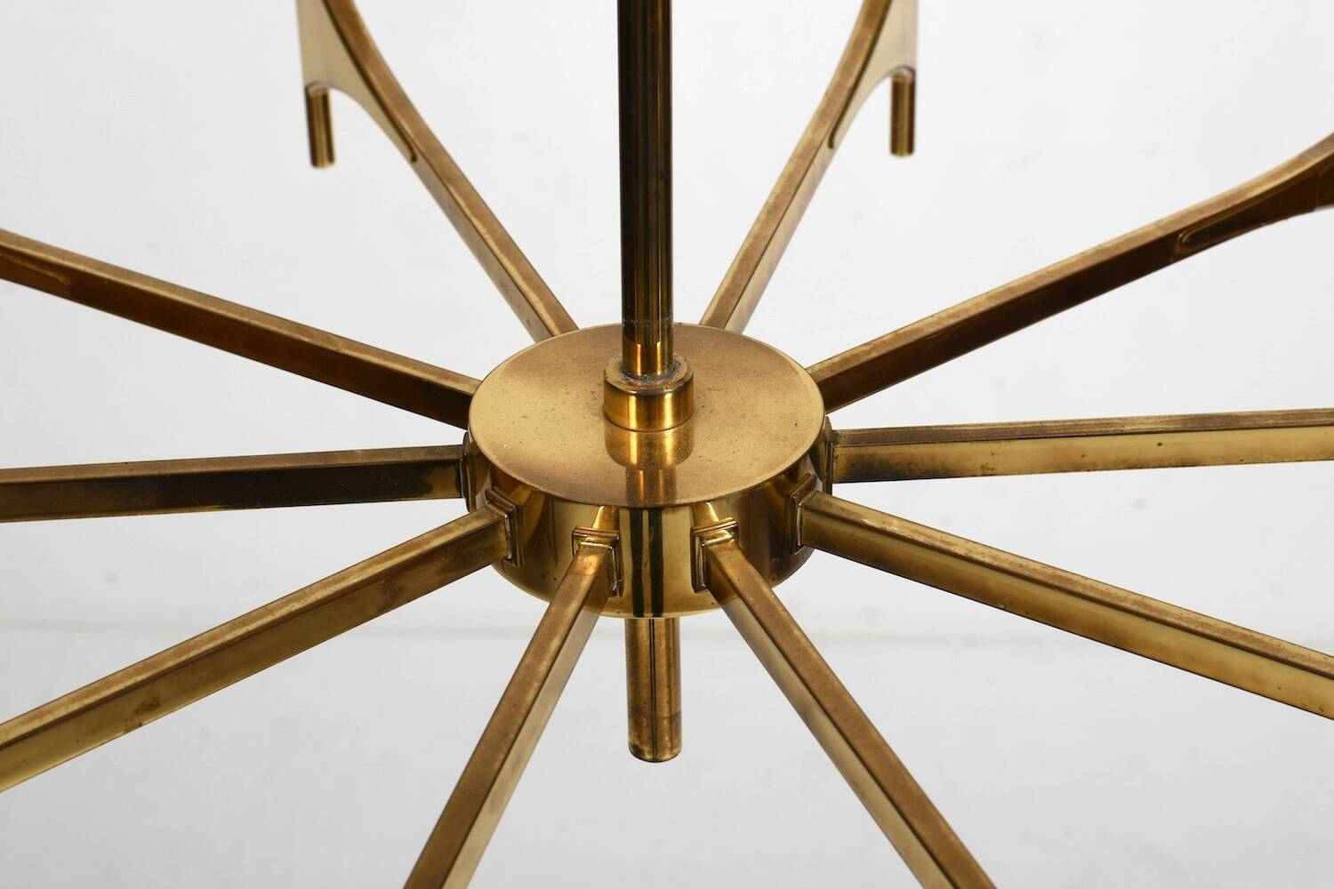 High Quality Ten Armed Brass Chandelier 1960s.