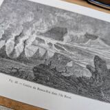Imprimée en 1868, Le Mauna Loa, Hawaï.