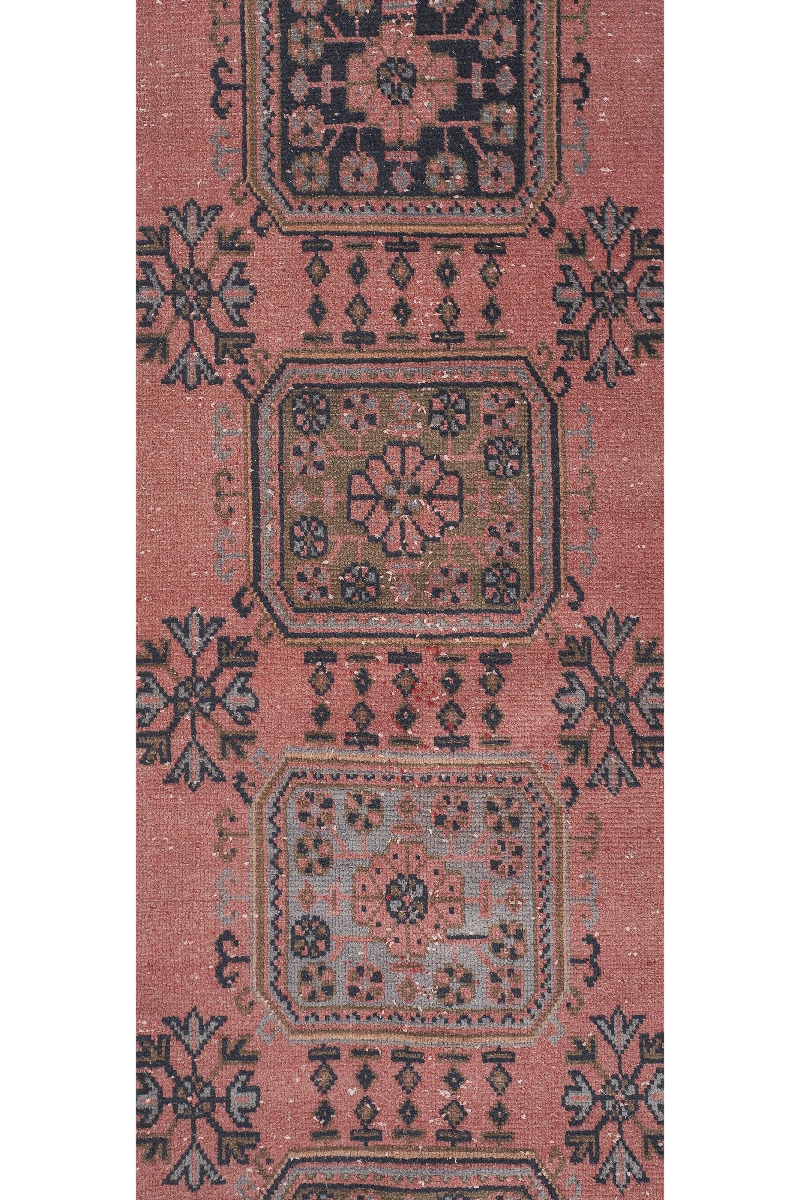Vintage Turkish Oushak Rug Handwoven 80x670 cm