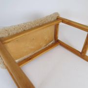 Modern Scandinavian stool in pine and sheepskin, Sweden, 1970s