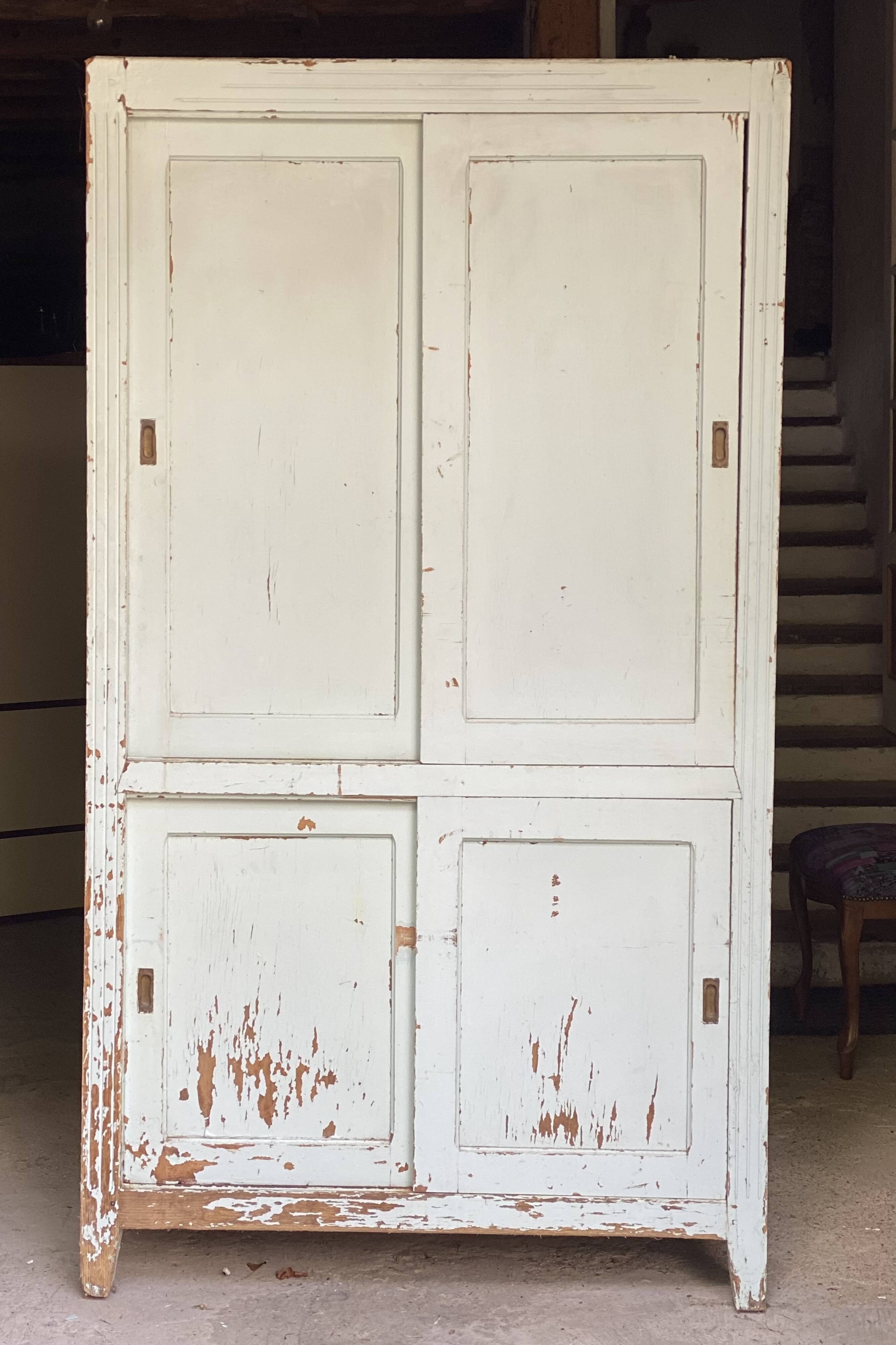 Vintage 1930-40 Parisian wardrobe with 4 sliding doors