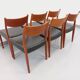 Set of 6 vintage Scandinavian Fristho Franeker chairs in teak and skai from the 60s